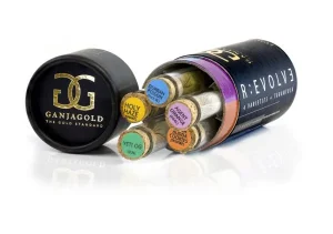 Ganja Gold R:EVOLVE Pre-Roll Pack – five premium THC joints in UK packaging