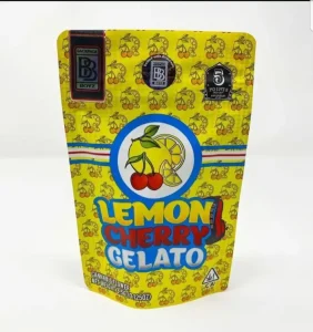 Lemon Cherry Gelato Backpackboyz THC vape cartridge – calming hybrid with citrus cherry flavour