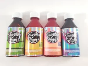 Sweeter High THC syrup 1000mg cannabis-infused drink mix bottle